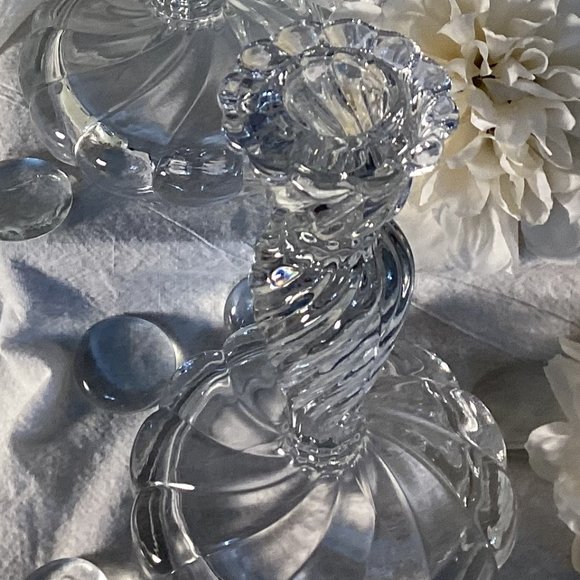 Fostoria Colony style candle stick pair - Picture 2 of 6